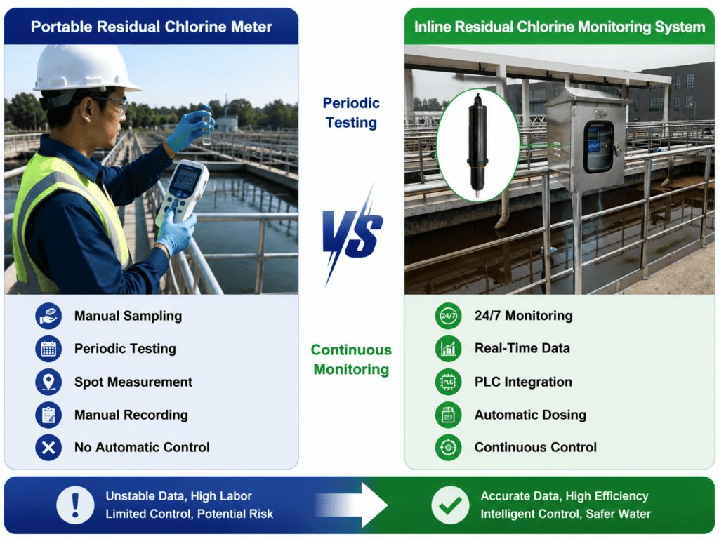 Inline vs portable residual chlorine analyzer comparison
