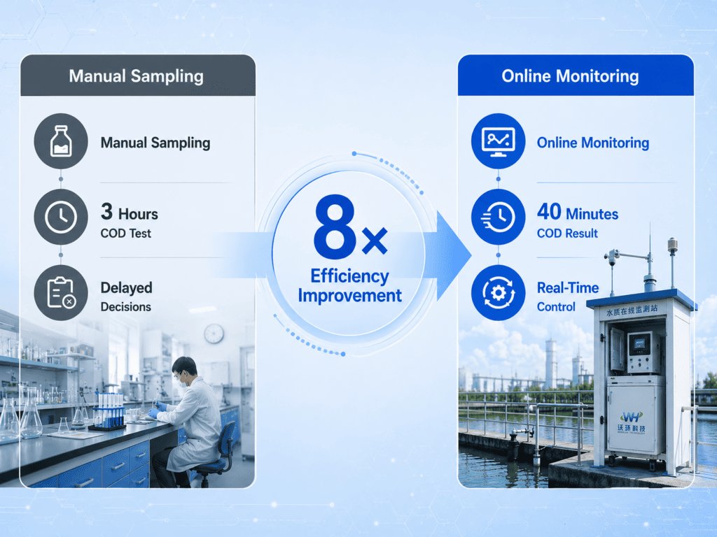 manual water sampling compared with online water monitoring